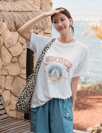 Pigment French Short-sleeve T-shirt Korea