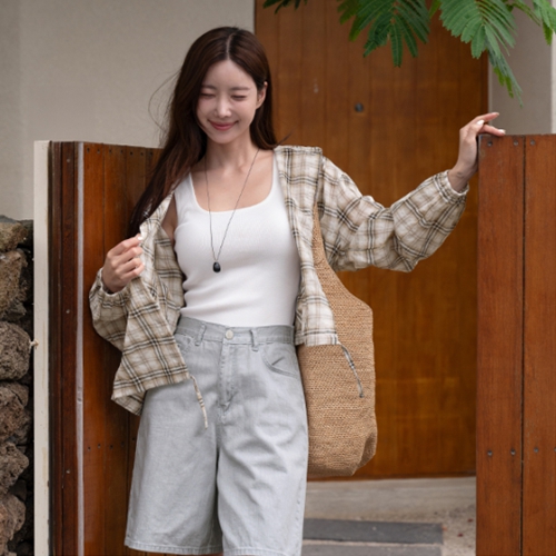 Summer Check Hood Shirt