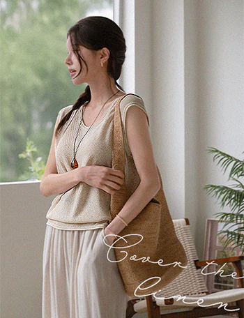 Cover The Linen Knitwear Sleeveless shirts Korea