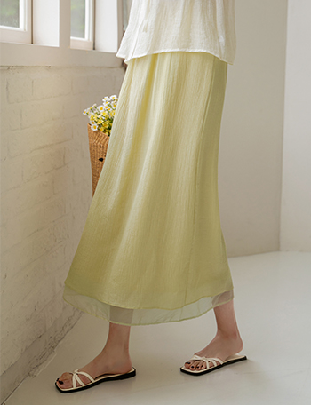 Fresh Double Banding Skirt Korea