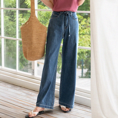 Mari Strap Wide Denim Pants