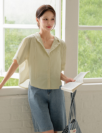 Logo Rustling Hood Shirt Korea