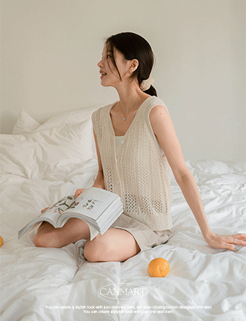 Boucle Twiddle Knitwear Vest Korea