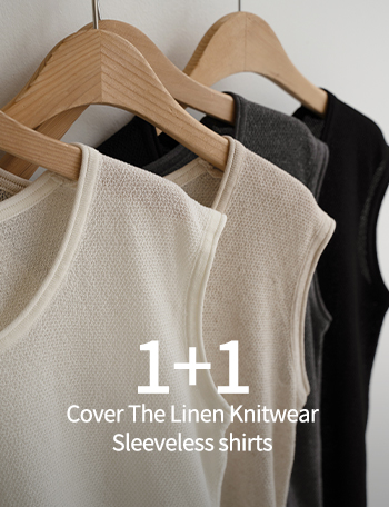[1+1] Cover 더 Linen Knitwear Sleeveless shirts Korea