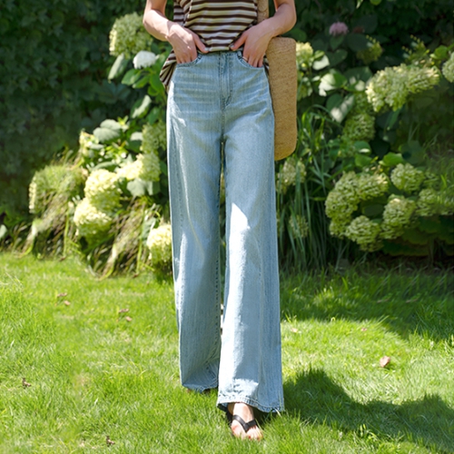 Cat Banding Incision Denim Pants