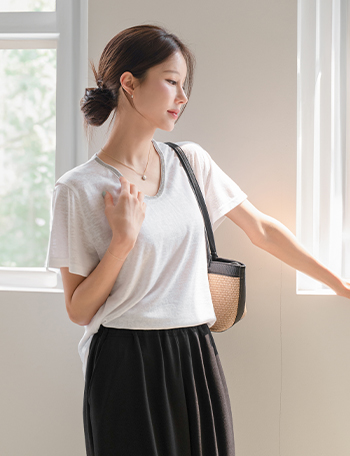Bling Linen Short-sleeve T-shirt Korea