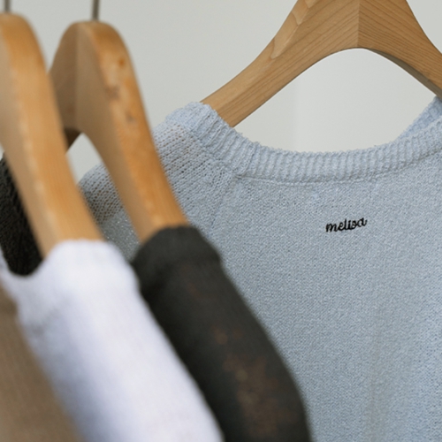 Point Embroidered Boucle Short-sleeve Knitwear
