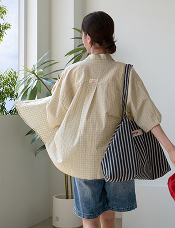 Labelli Seersucker Check Shirt Korea