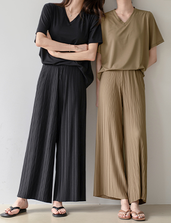 V Line Pleats Set Korea