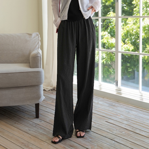 Wrinkle Wide Cool Banding Pants