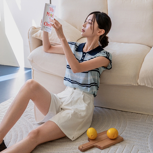 Born Linen Slits Banding Shorts