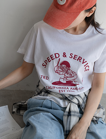 Speed And Printing Short-sleeve T-shirt Korea