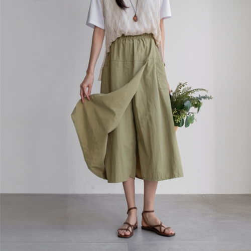 Comfortable Rustling Pocket Wrap Skirt Pants