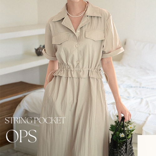 [Special Sale] String Pocket Short-sleeve Dress