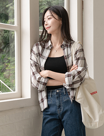 Melo Mood Check Shirt Korea