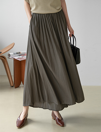 Silk Dressy Banding Skirt Pants Korea