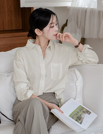Berlin Unbalance Stripe Shirt Korea