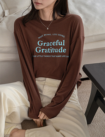 Grace Lettering Span T-shirt Korea
