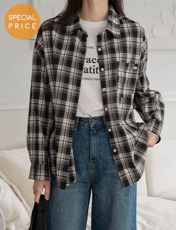 [Special Sale] M momo checkered shirt Korea
