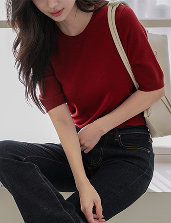 Course Round Short-sleeve Knitwear Korea