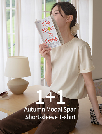 [1+1] Autumn Modal Span Short-sleeve T-shirt Korea