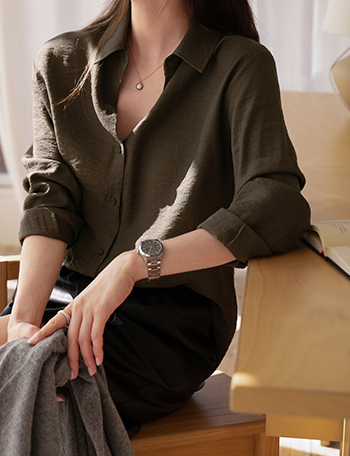 Natural 우드 Collar Shirt Korea