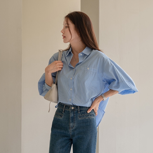 Slow Sleeve Puff Pocket Shirt