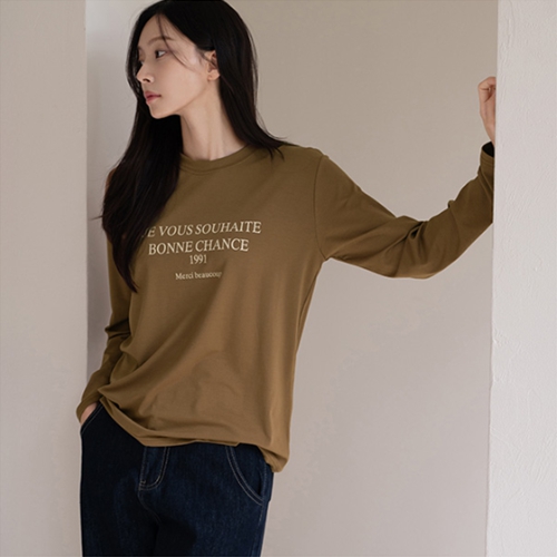 [valyou] LeTension Lettering Long-sleeved T-shirt
