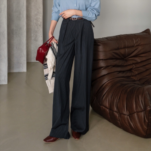 Modern Stripe Wide Slacks