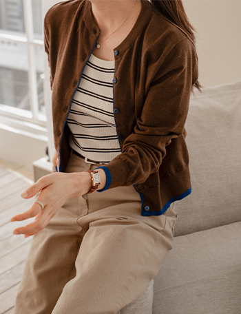 Loenne Color Matching Cardigan Korea