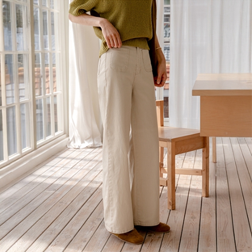 Buckle Front Pocket Banding Pants