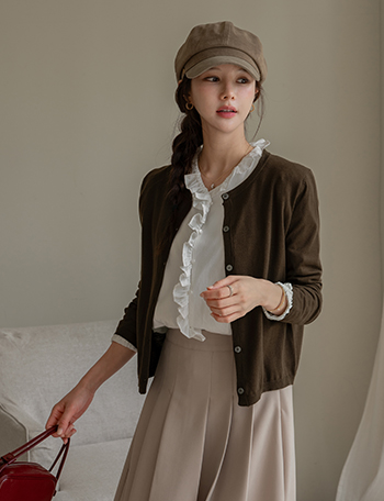 Mode Simple Knitwear Cardigan Korea