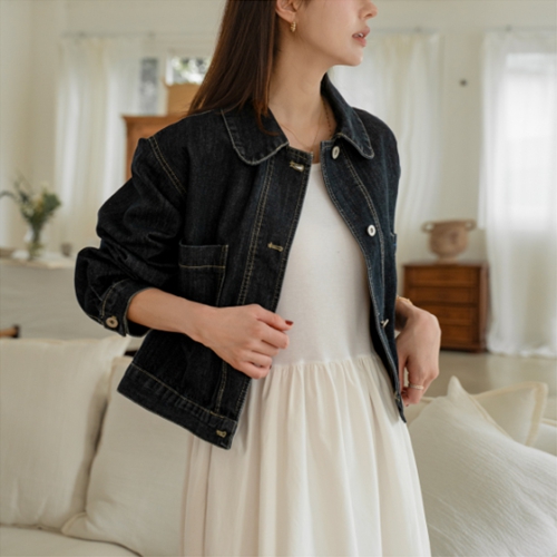 [Special Sale] Awesome Rounding Collar Denim Jacket