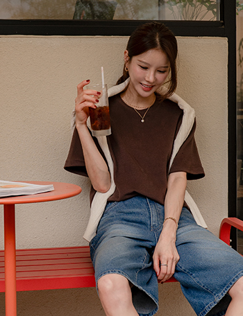 Thick Over Peach Short-sleeve T-shirt Korea