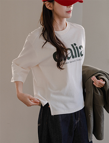 Dalli 3/4 sleeve Cotton T-shirt Korea