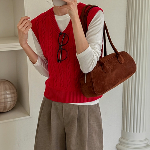 Wool Twiddle Pop V Knitwear Vest