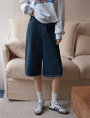 Mute Denim Bermuda Pants Korea