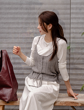 String Bustier Knitwear Korea