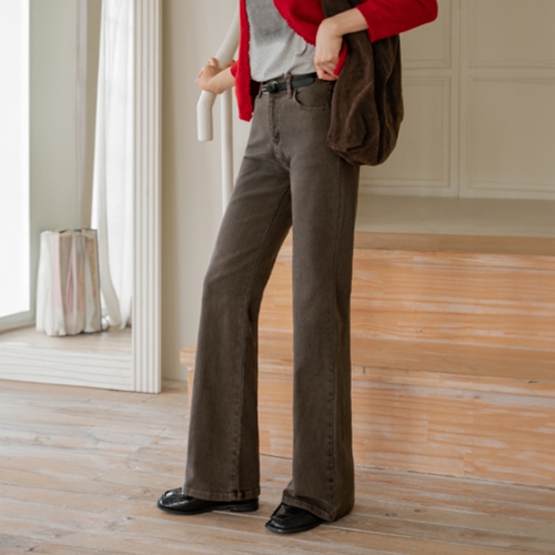 Dying Banding Span Boot cut Pants