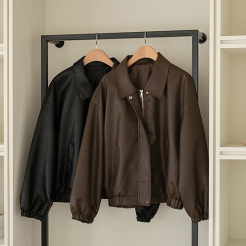 Comfort Snap Leather Jacket