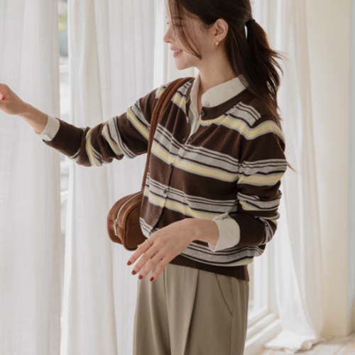 Round Multi Stripe Cardigan