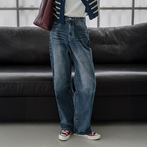 Washing Wide Balloon Denim Pants