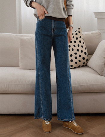 Delhi Wide Incision Denim Pants Korea