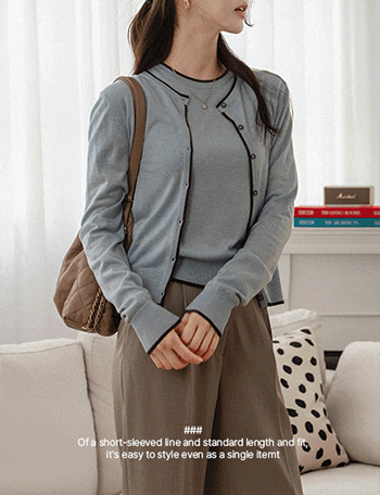 Soft Color Matching Point Short-sleeve Knitwear Korea