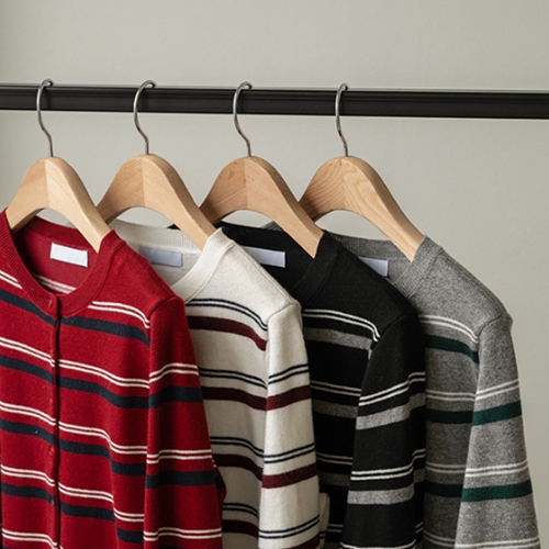 Color Match horizontal Striped Cardigan