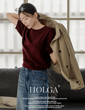 Holgament Wool Balloon Round Knitwear Korea