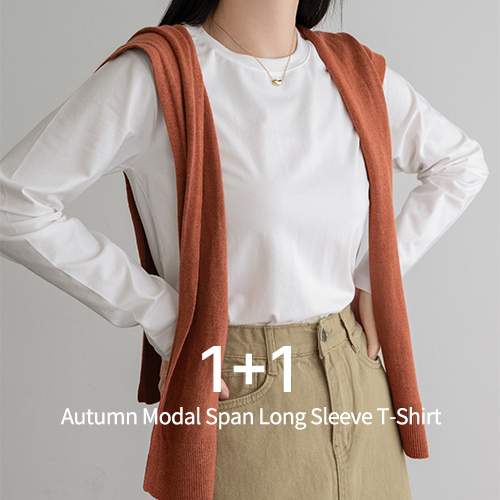 [1+1] Autumn Modal Span Long Sleeve T-Shirt
