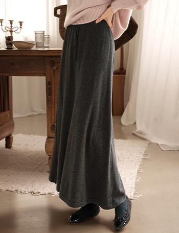 Simple Maxi Knitwear Skirt Korea