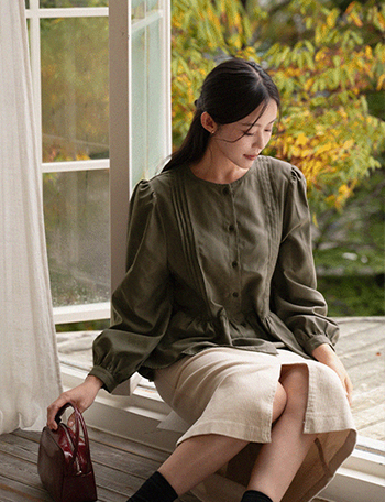 Romantic double 셔링 Blouse Korea