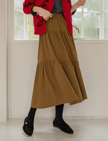 Carrot Corduroy Cancan Banding Skirt Korea